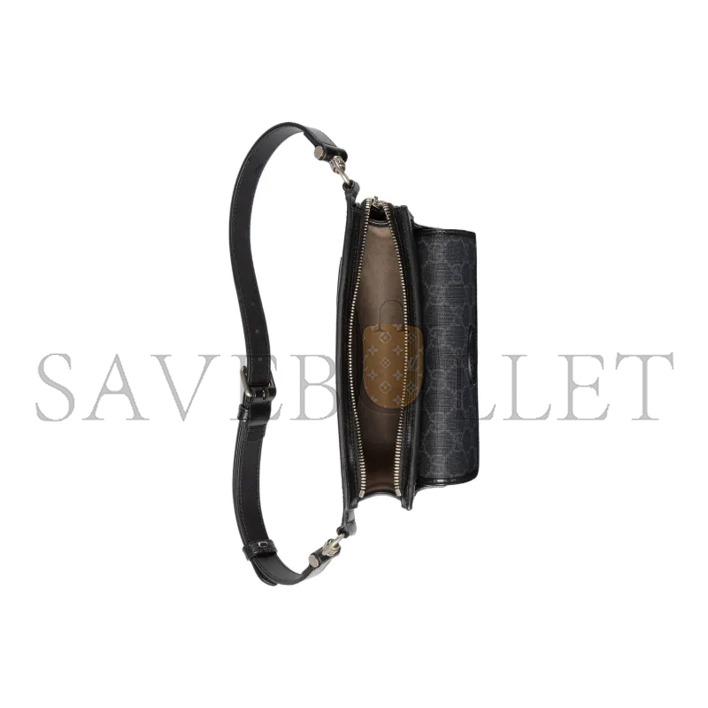 GUCCI GG CANVAS WITH LEATHER SLING BAGS ONE SHOULDER 746300 (18*13*5cm)